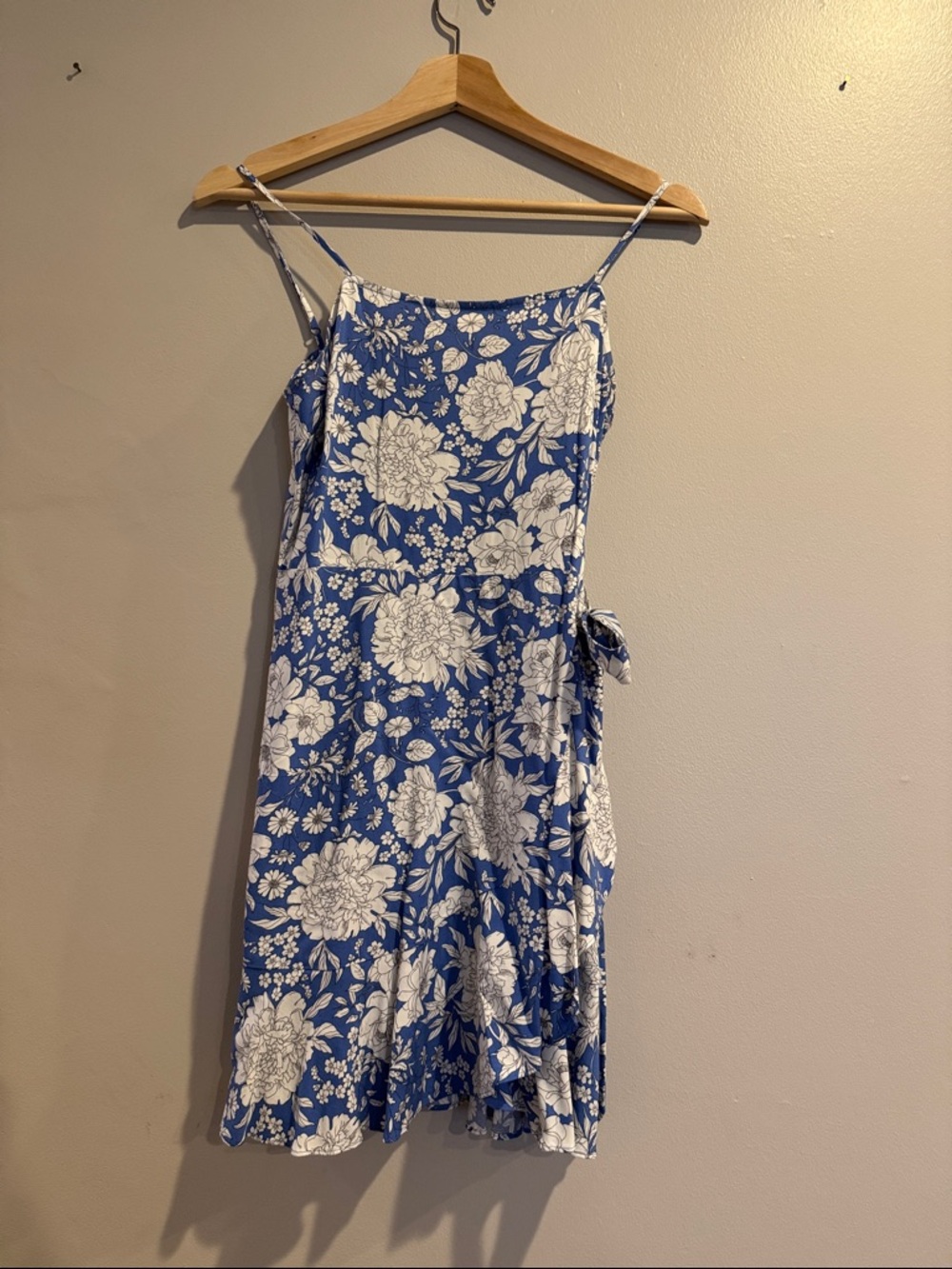 Express Blue and White Floral Mini Dress